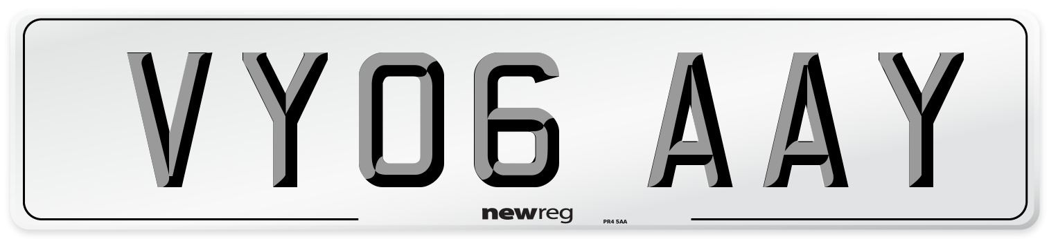 VY06 AAY Number Plate from New Reg